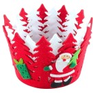 Cesto de feltro árvores duplas 16x12cm natalino decorativo para mesa, doces, presentes e arranjos de Natal