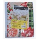 Toalha de Mesa Quadrada 150x150cm Natalina Decorativa para Ceia de Natal com Estampa Festiva e Bordas Reforçadas