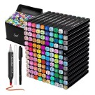 Kit Canetas Touch 120 Cores Ponta Dupla Twin Marker Profissional para Desenho, Lettering e Ilustração Artística à Base de Álcool com Estojo Organizado