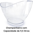 Champanheira Baladeira Cristal 9,5 L Transparente – Balde de Gelo Elegante para Festa