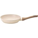 Frigideira 24cm com Revestimento Cerâmico Creme Granito para Fogão de Indução Antiaderente e de Alta Performance com Fundo Triplo Magnético
