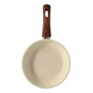 Frigideira 20cm com Revestimento Cerâmico Creme Granito para Fogão de Indução Antiaderentel e de Alta Durabilidade com Fundo Triplo Magnético