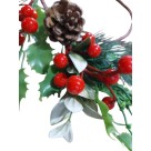 Guirlanda Folhagem Xmas 38cm com Bolas Decorativas e Frutos