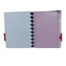 Caderno de Disco Color 10 Discos 80 Folhas 4 Divisórias A5 Refilável Pautado Escolar Escritório