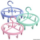 Varal Íntimo Redondo 35cm com 16 Prendedoresl Compacto em Plástico Resistente para Roupas Delicadas Meias e Lingerie