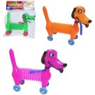 Cachorro Sapeca Sanfonado com Rodinha e Apito Diversas Cores 