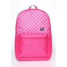 Mochila Juvenil Feminina Full Color Xadrez Rosa com Bolso Frontal e Alças Ajustáveis – Modelo Escolar Resistente e Estiloso