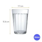 Copo Americano Long Drink 300ml – Vidro Reforçado, Design Clássico com Relevos, Ideal para Sucos, Drinks, Refrigerantes e Bebidas Geladas