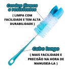 Escova para Lavar Garrafa 30cm com Esponja na Ponta – Limpeza Profunda para Garrafas, Squeezes e Copos Altos