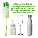 Escova para Lavar Garrafa 30cm com Esponja na Ponta – Limpeza Profunda para Garrafas, Squeezes e Copos Altos