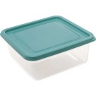 Organizador Slim Quadrado 850ml com Tampa Cinza – Pote Plástico Transparente para Geladeira, Freezer e Despensa, Ideal para Armazenar Alimentos