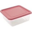 Organizador Slim Quadrado 850ml com Tampa Cinza – Pote Plástico Transparente para Geladeira, Freezer e Despensa, Ideal para Armazenar Alimentos