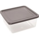 Organizador Slim Quadrado 1,41L com Tampa Rosa para Geladeira, Freezer e Despensa – Pote Plástico Transparente para Armazenar Alimentos