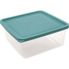 Organizador Slim Quadrado 2,2L com Tampa Marrom para Geladeira, Freezer e Despensa – Pote Plástico Transparente para Armazenar Alimentos e Mantimentos