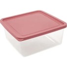 Organizador Slim Quadrado 2,2L com Tampa Marrom para Geladeira, Freezer e Despensa – Pote Plástico Transparente para Armazenar Alimentos e Mantimentos