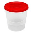 Pote Mantimento 7,8L com Tampa de Rosca Vermelha para Armazenar Alimentos e Ração – Plástico Transparente com Vedação Segura para Despensa e Cozinha