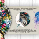 Leque Decorativo Colorido com Renda 22,5cm Portátil e Elegante