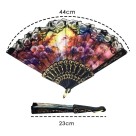 Leque Decorativo Colorido com Renda 22,5cm Portátil e Elegante