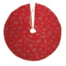 Saia para árvore de Natal vermelha estampada 90 cm
