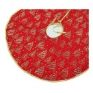 Saia para árvore de Natal vermelha estampada 90 cm