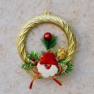 Enfeite para árvore guirlanda dourada 25x20 cm