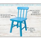 CADEIRINHA INFANTIL DE MADEIRA ROSA/AZUL – MODELO RESISTENTE, CONFORTÁVEL E IDEAL PARA QUARTOS E BRINQUEDOTECA