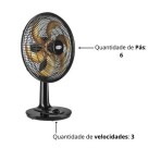 VENTILADOR 220V 6 HÉLICE 126W TURBO 40CM TURBO/BRONZE