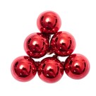 Bola de Natal Vermelha 4cm Kit com 6 Unidades Lisa Brilhante Solapa Basic para Árvore e Decoração Natalina