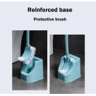 Escova Sanitária Dupla de Plástico 10x12x42cm com Suporte – Cabo Longo, Cerdas Firmes e Limpeza Eficiente para Banheiro