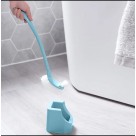 Escova Sanitária Dupla de Plástico 10x12x42cm com Suporte – Cabo Longo, Cerdas Firmes e Limpeza Eficiente para Banheiro