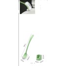 Escova Sanitária Dupla de Plástico 10x12x42cm com Suporte – Cabo Longo, Cerdas Firmes e Limpeza Eficiente para Banheiro