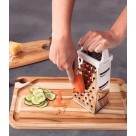 Ralador 4 Faces com Cabo em Plástico 24cm Multifuncional para Queijo Legumes Frutas e Uso Diário na Cozinha