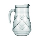 Jarra de Vidro Maracatu 1500ml Transparente com Alça Anatômica e Relevo Decorativo para Água, Sucos e Bebidas