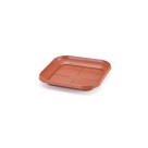 PRATO DE VASO QUADRADO PEQUENO COR TELHA 16X16X2,5CM UN. INJEPLASTEC