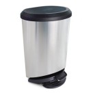 LIXEIRA C/PEDAL E BORDA 45LTS LABEL INOX