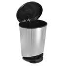 LIXEIRA C/PEDAL E BORDA 45LTS LABEL INOX