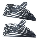 Cabide Preto Super Resistente C/10 Peças Plástico Reforçado para Roupas Leves e Pesadas – Kit Econômico para Guarda-Roupas e Closet