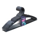 Cabide Preto Super Resistente C/10 Peças Plástico Reforçado para Roupas Leves e Pesadas – Kit Econômico para Guarda-Roupas e Closet