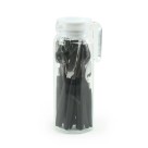 JOGO DE TALHERES INOX PRETO C/ JARRA DE VIDRO 25 PECAS UN.