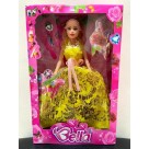 Boneca Bella Fashion Doll 30cm Articulada Moderna Princesa Acessório Vestido Rosa Pente Espelho Brinquedo Menina Moderna