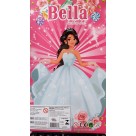 Boneca Bella Fashion Doll 30cm Articulada Moderna Princesa Acessório Vestido Rosa Pente Espelho Brinquedo Menina Moderna